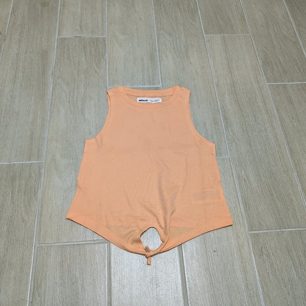 Minoti Summer Casual Tie sleeveless tank top Peach/Orange - Sizes 7-14 Yrs NWOT